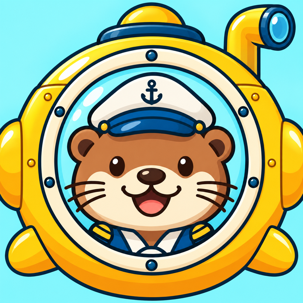 Critter Captains app icon: an otter captain peeking through a yellow submarine porthole