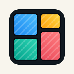 Panes app icon: four colourful glass panes in a dark frame